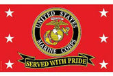 Wholesale MARINES SERVED WITH PRIDE 3' X 5' usmc military FLAG (Sold by the piece)